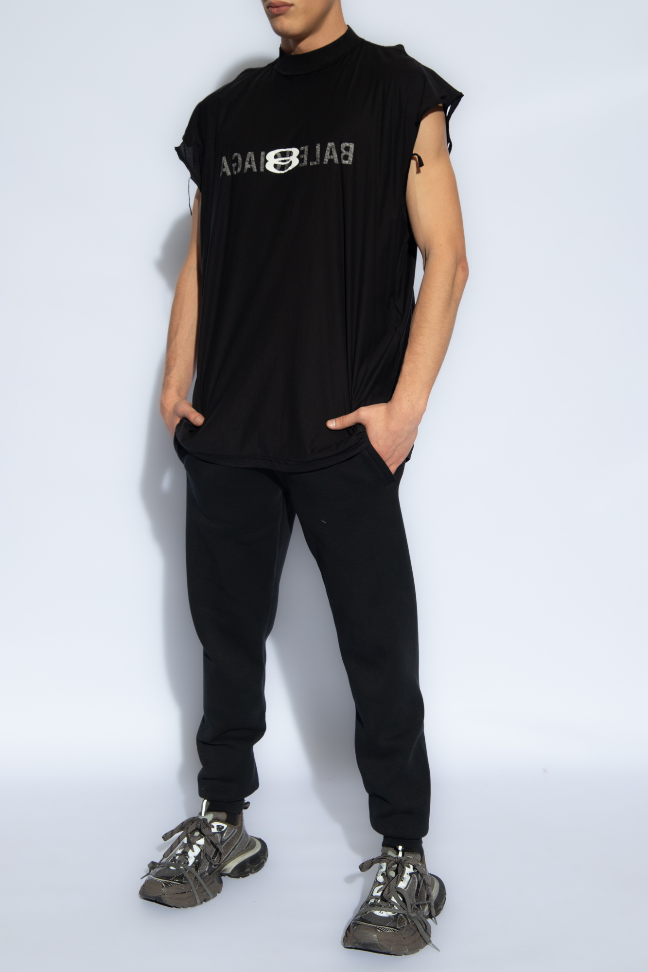 【関税＆送料込み】Balenciaga T-Shirts & Tank Tops Balenciaga Crypto T-Shirt Oversized | Saks Fifth Avenue